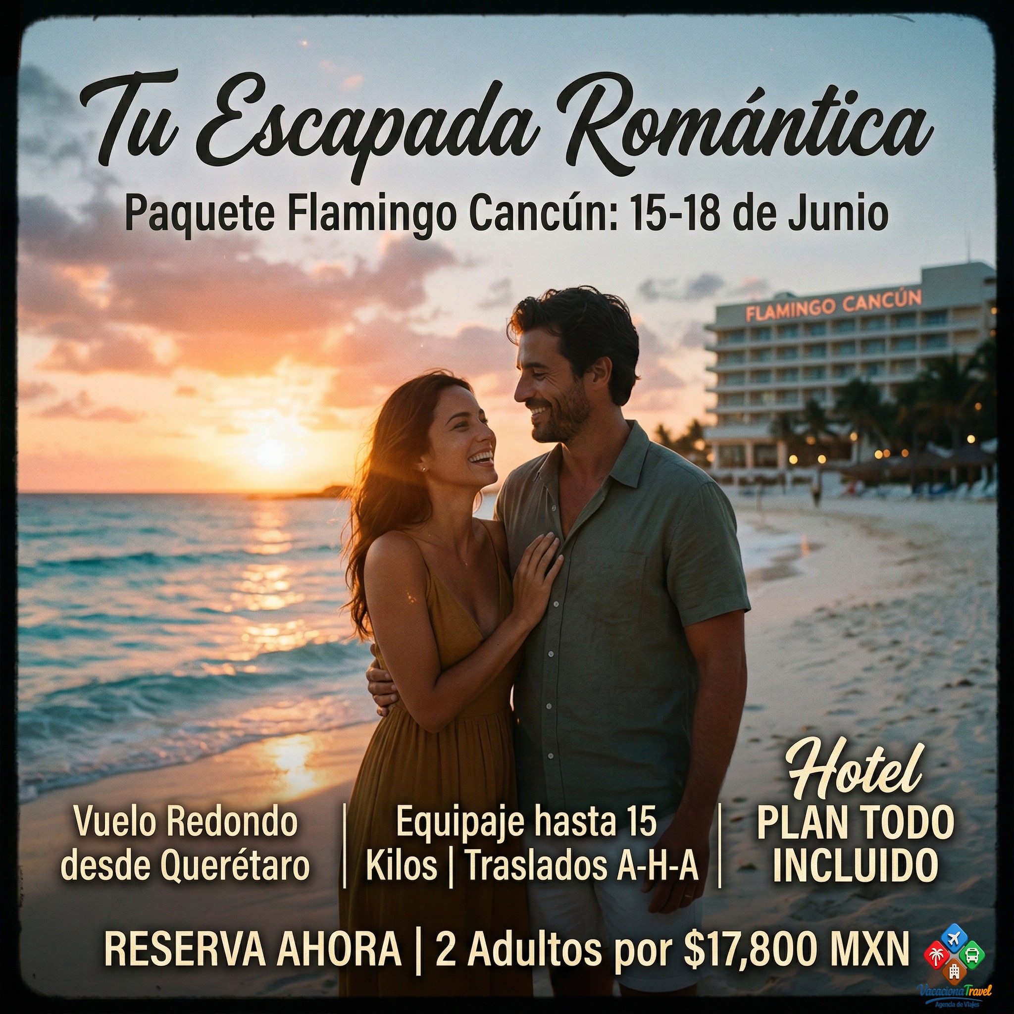 paquete Cancún 15 al 18 de junio con vuelo y hotel todo incluido