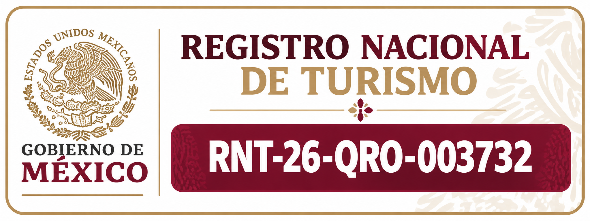 Registro Nacional de Turismo RNT-26-QRO-003732